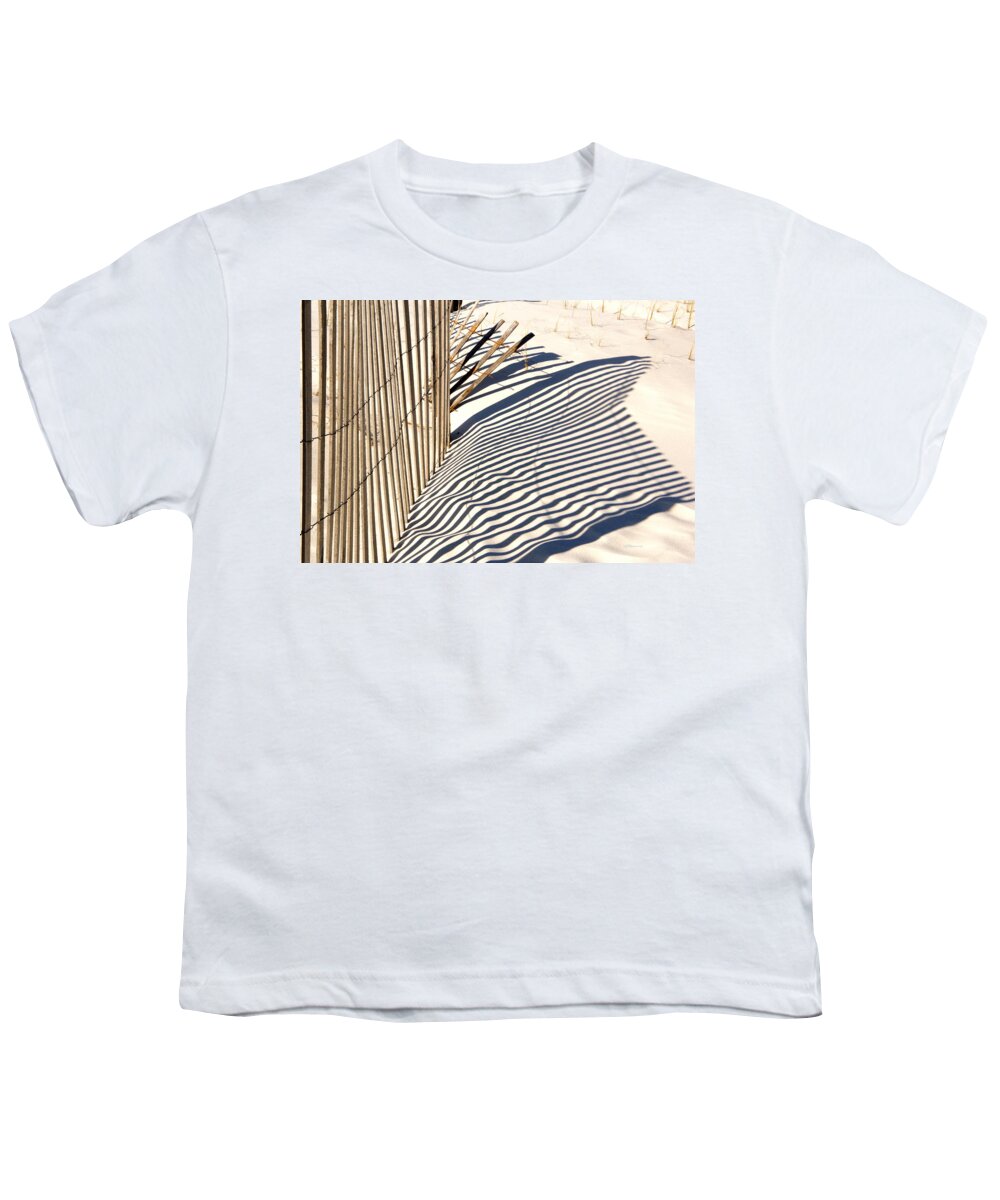 Sand Youth T-Shirt featuring the photograph Beach Fence by Kathy Bassett