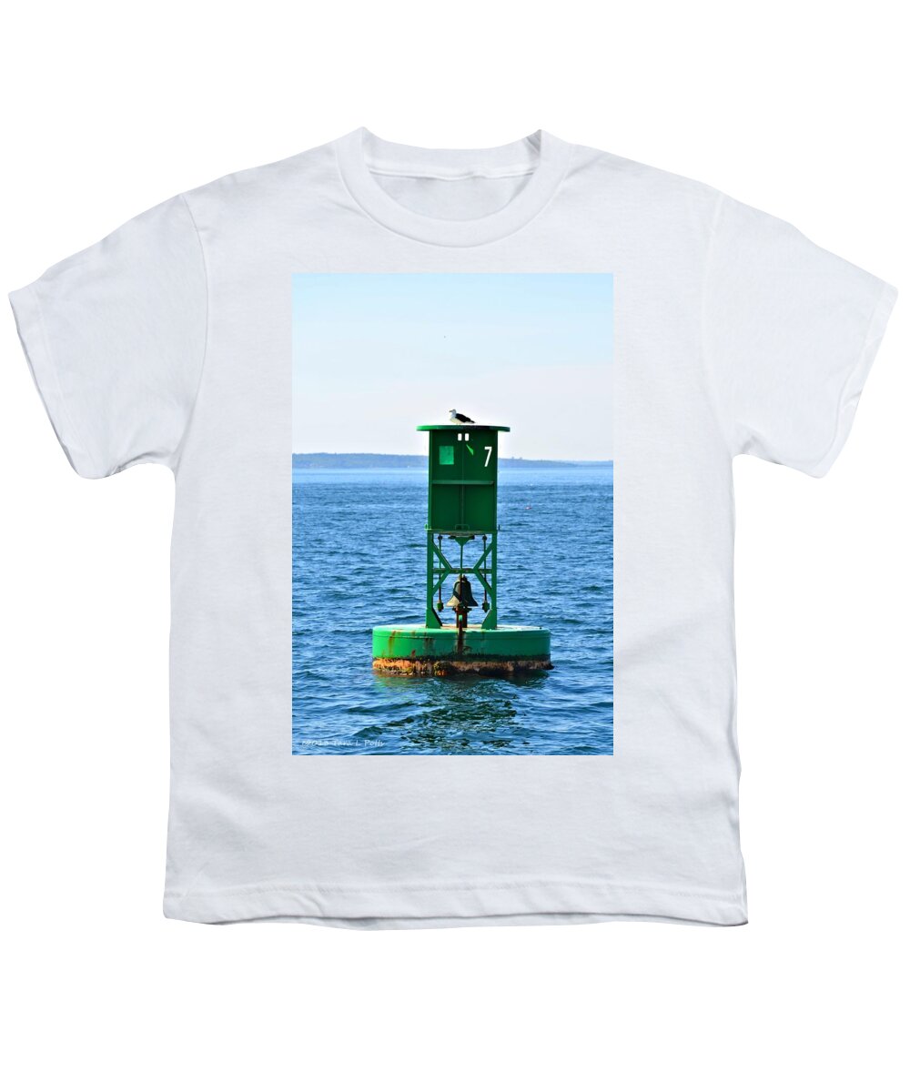 Bell Buoy Youth T-Shirt featuring the photograph Bell Buoy with Guest by Tara Potts