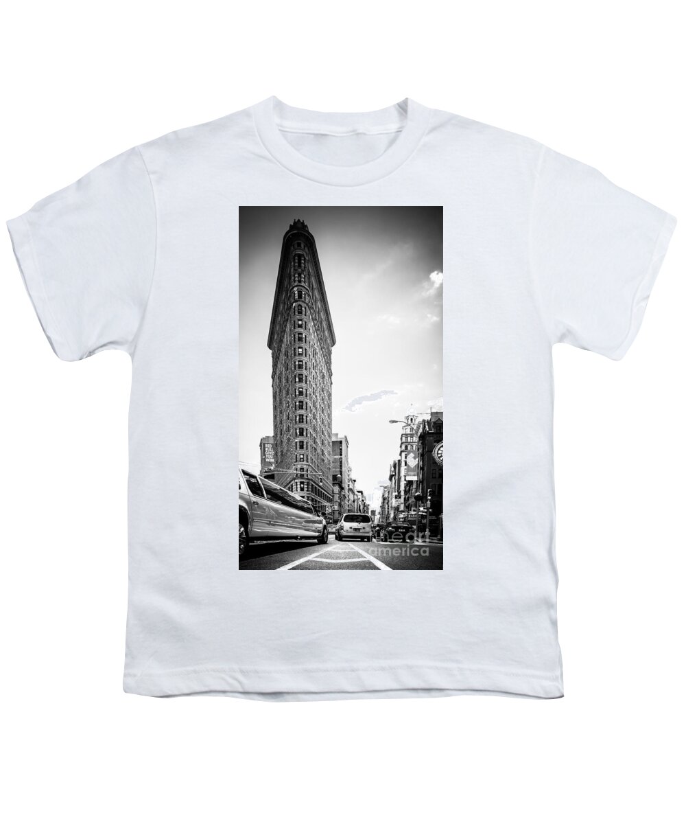 Nyc Youth T-Shirt featuring the photograph Big In The Big Apple - Bw by Hannes Cmarits