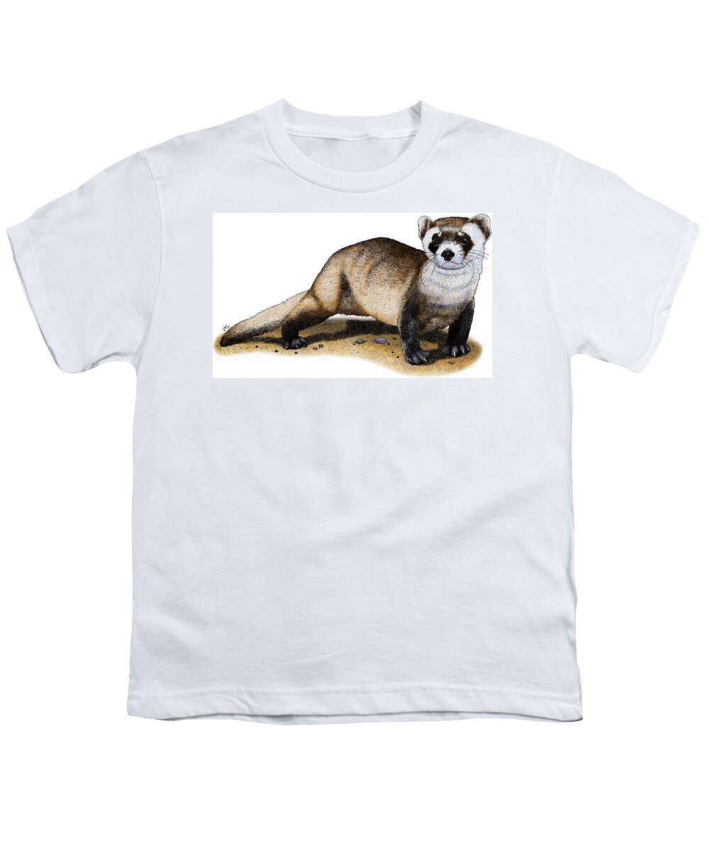 Black-footed Ferret Youth T-Shirt featuring the photograph Black-footed Ferret by Roger Hall