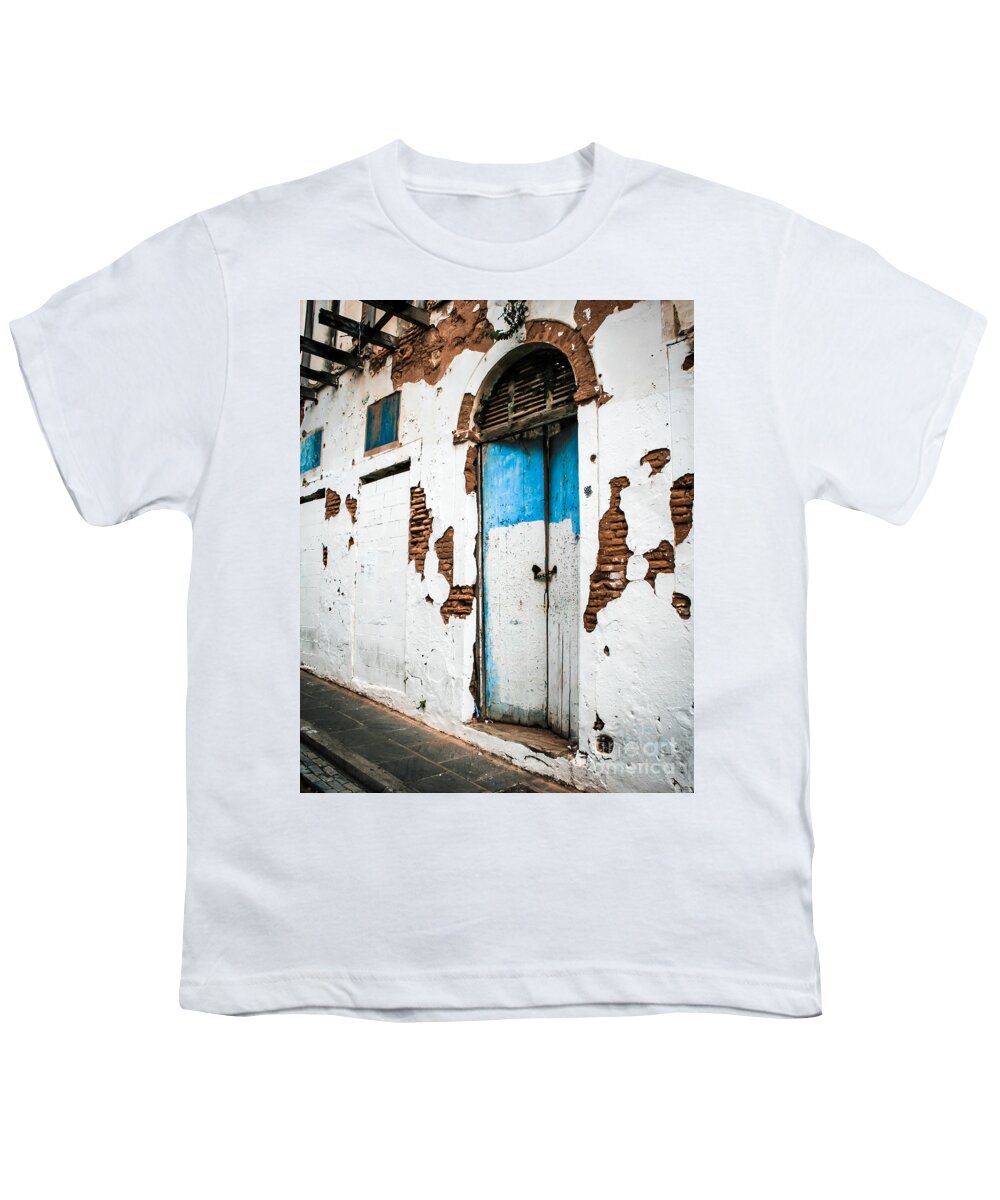 Door Youth T-Shirt featuring the photograph Blue And White by Perry Webster