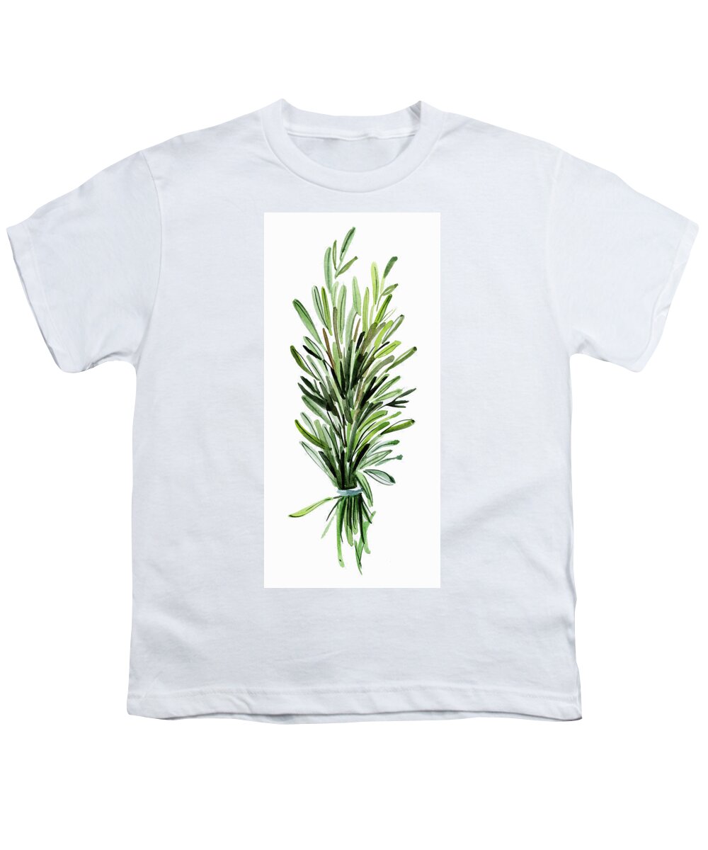 Balanced Youth T-Shirt featuring the painting Bunch Of Fresh Rosemary by Ikon Images