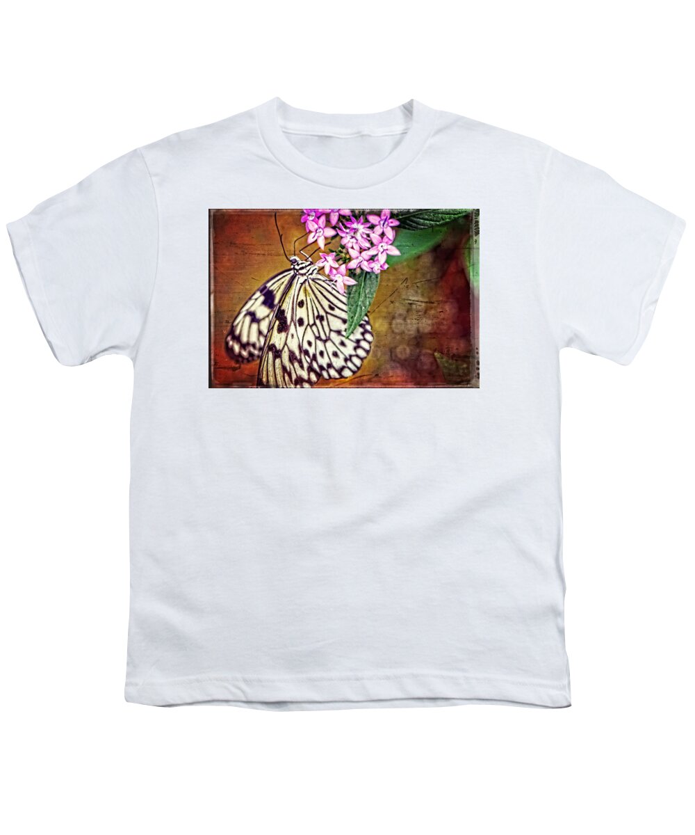 Butterfly Youth T-Shirt featuring the painting Butterfly Art - Hanging On - By Sharon Cummings by Sharon Cummings