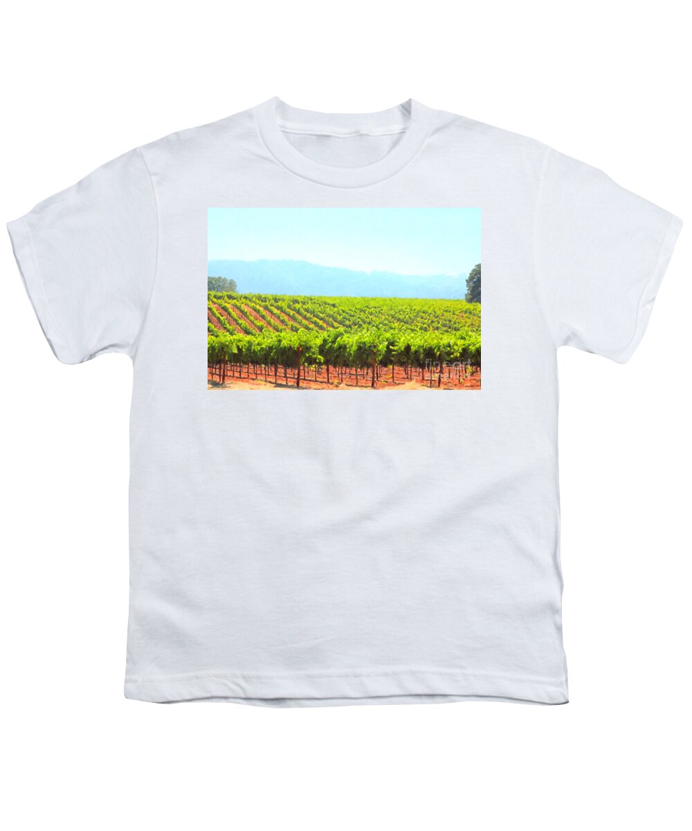 Vineyard Youth T-Shirt featuring the photograph California Vineyard Wine Country 5D24623 by Wingsdomain Art and Photography