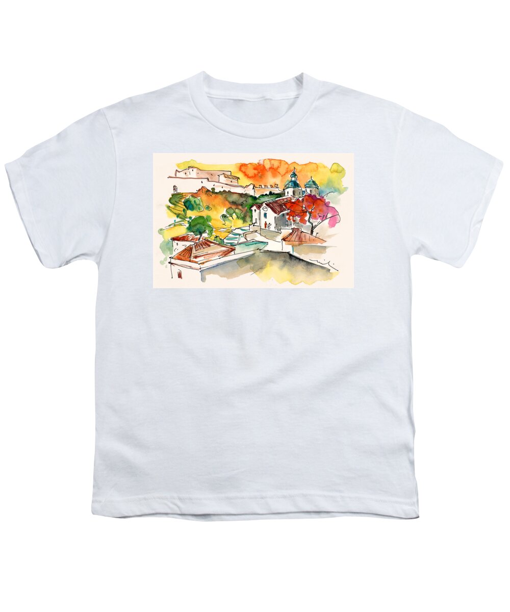 Portugal Youth T-Shirt featuring the painting Castro Marim 2008 0208 by Miki De Goodaboom
