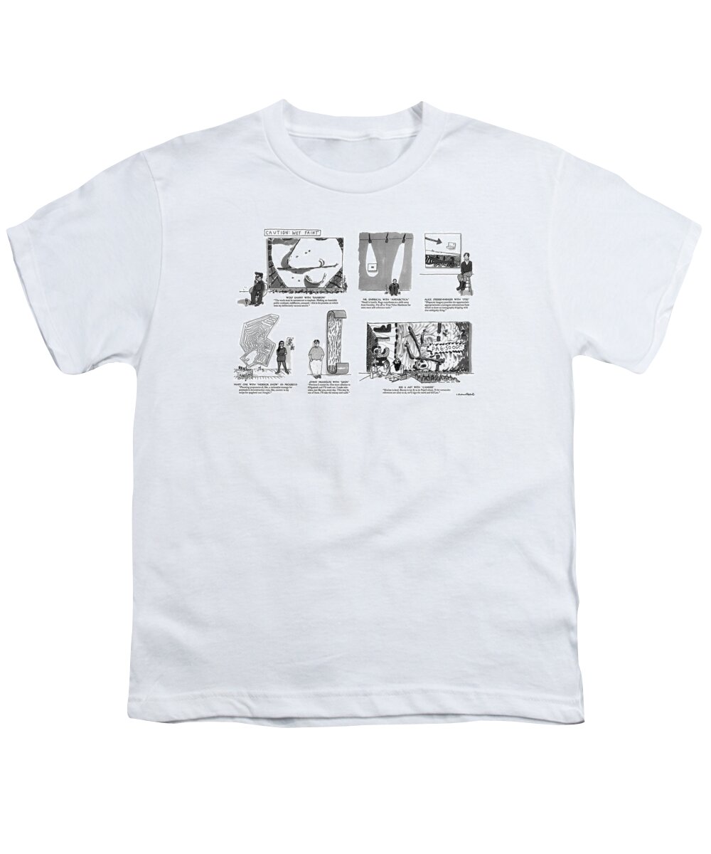 Caution: Wet Paint
(various Artists Sit Or Stand Beneath Their Paintings Youth T-Shirt featuring the drawing Caution: Wet Paint by Michael Crawford