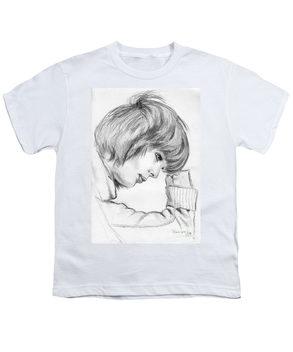 Claudia Rivelli Youth T-Shirt featuring the drawing Claudia Rivelli by Elaine Berger