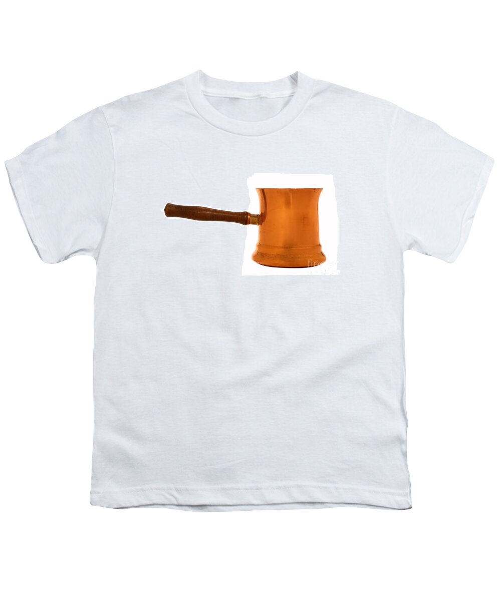 Pan Youth T-Shirt featuring the photograph Copper Sauce Pan by Olivier Le Queinec