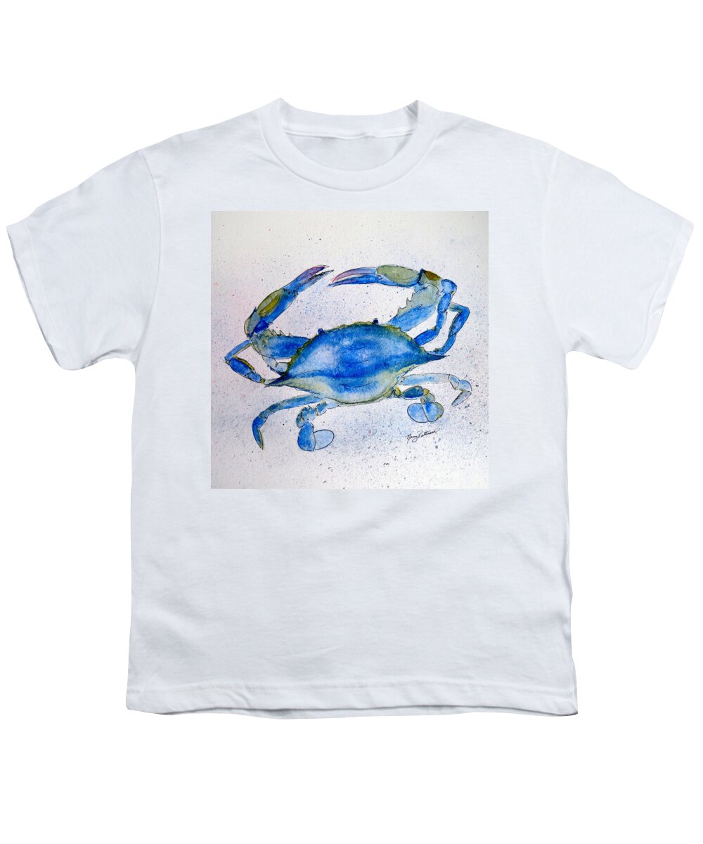 Crab Youth T-Shirt featuring the painting Crab by Nancy Patterson