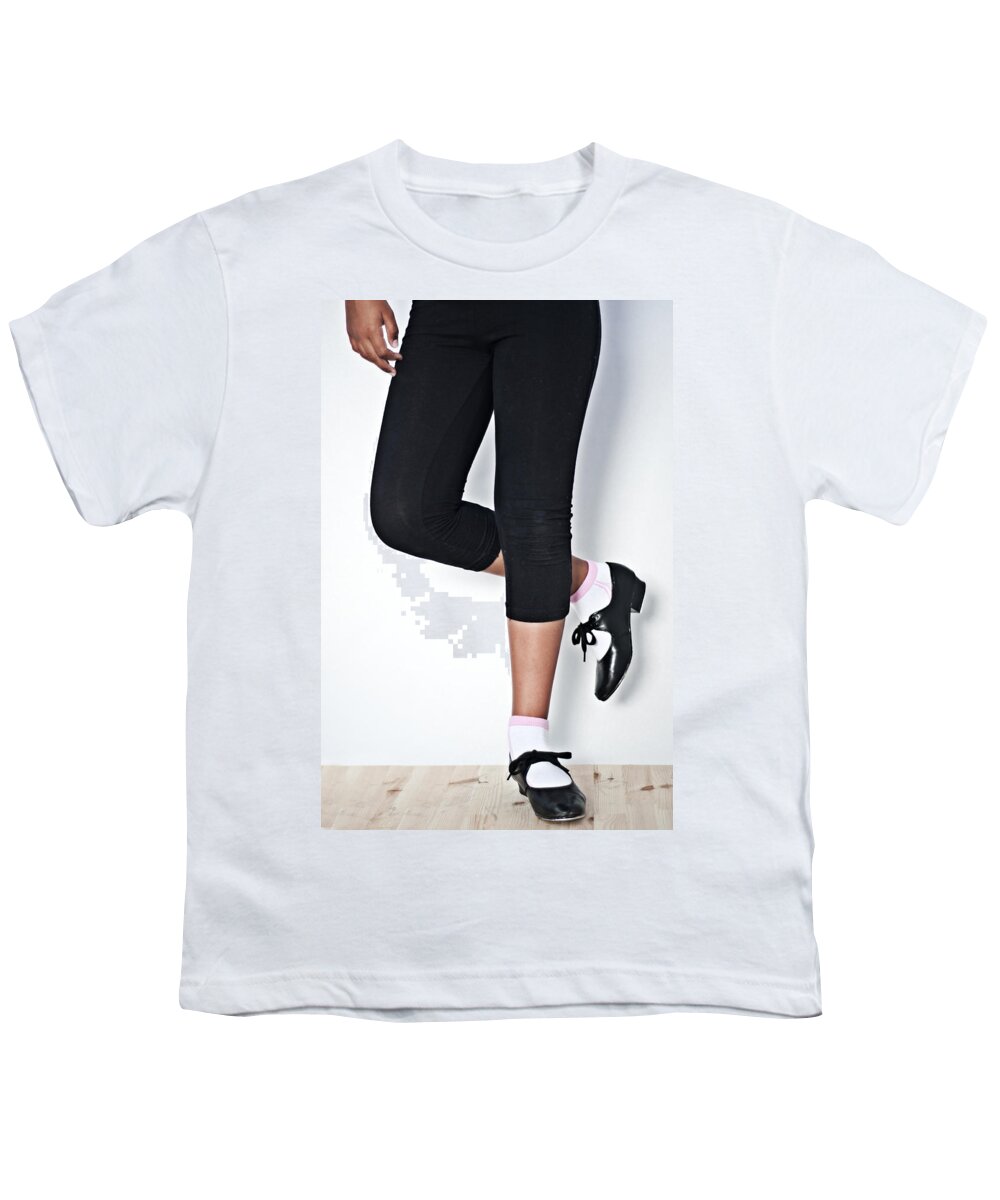 Black Youth T-Shirt featuring the photograph Tap dance shoes from dance academy - Dance 4 tap by Pedro Cardona Llambias