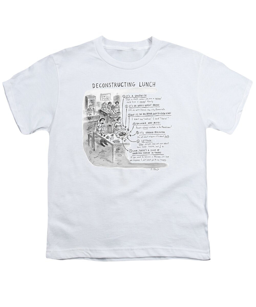 Sandwiches Youth T-Shirt featuring the drawing Deconstructing Lunch by Roz Chast