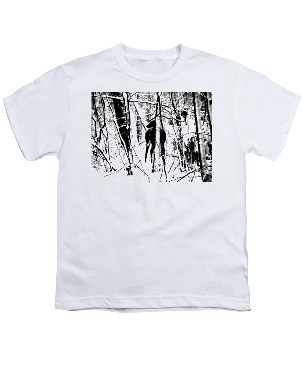 Deer Youth T-Shirt featuring the photograph Deer Shadow by Michael Krek