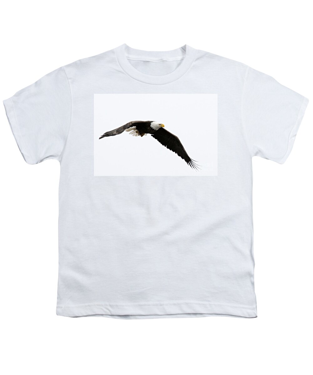 Photography Youth T-Shirt featuring the photograph Eagle in Flight by Larry Ricker