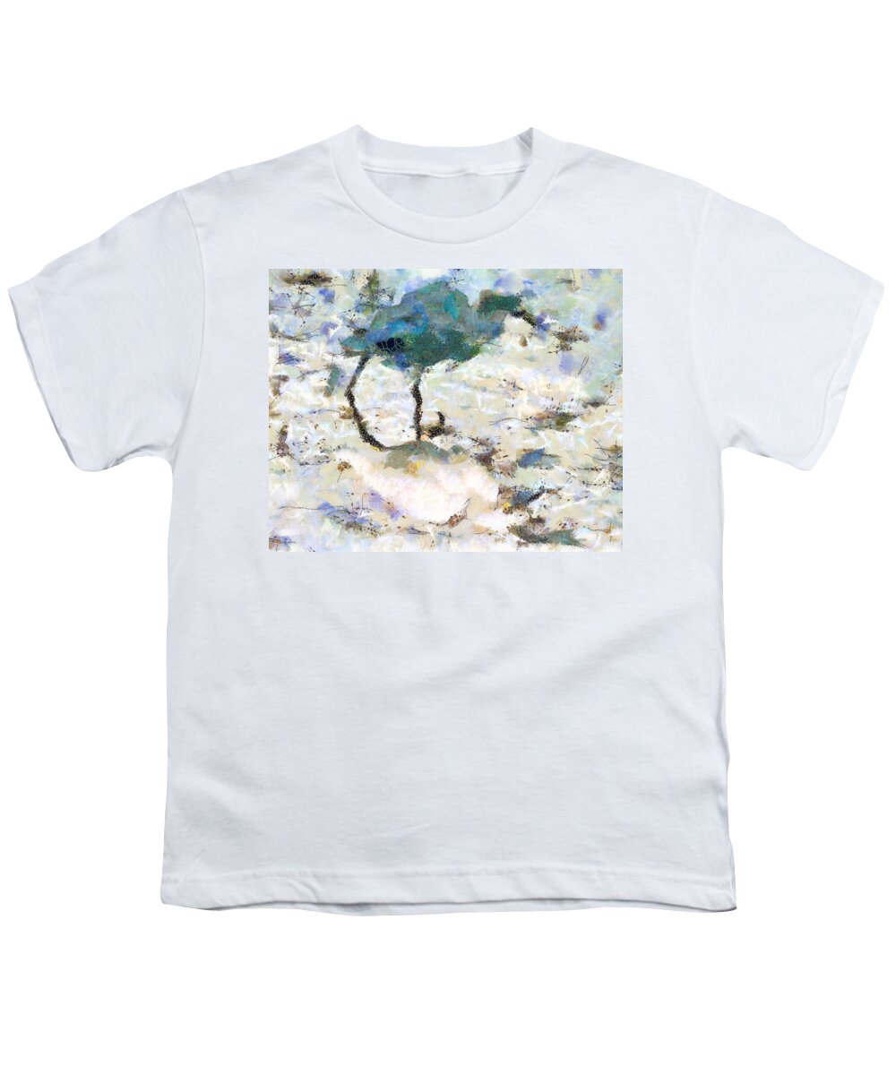  Youth T-Shirt featuring the mixed media Egret Shadow by Priya Ghose
