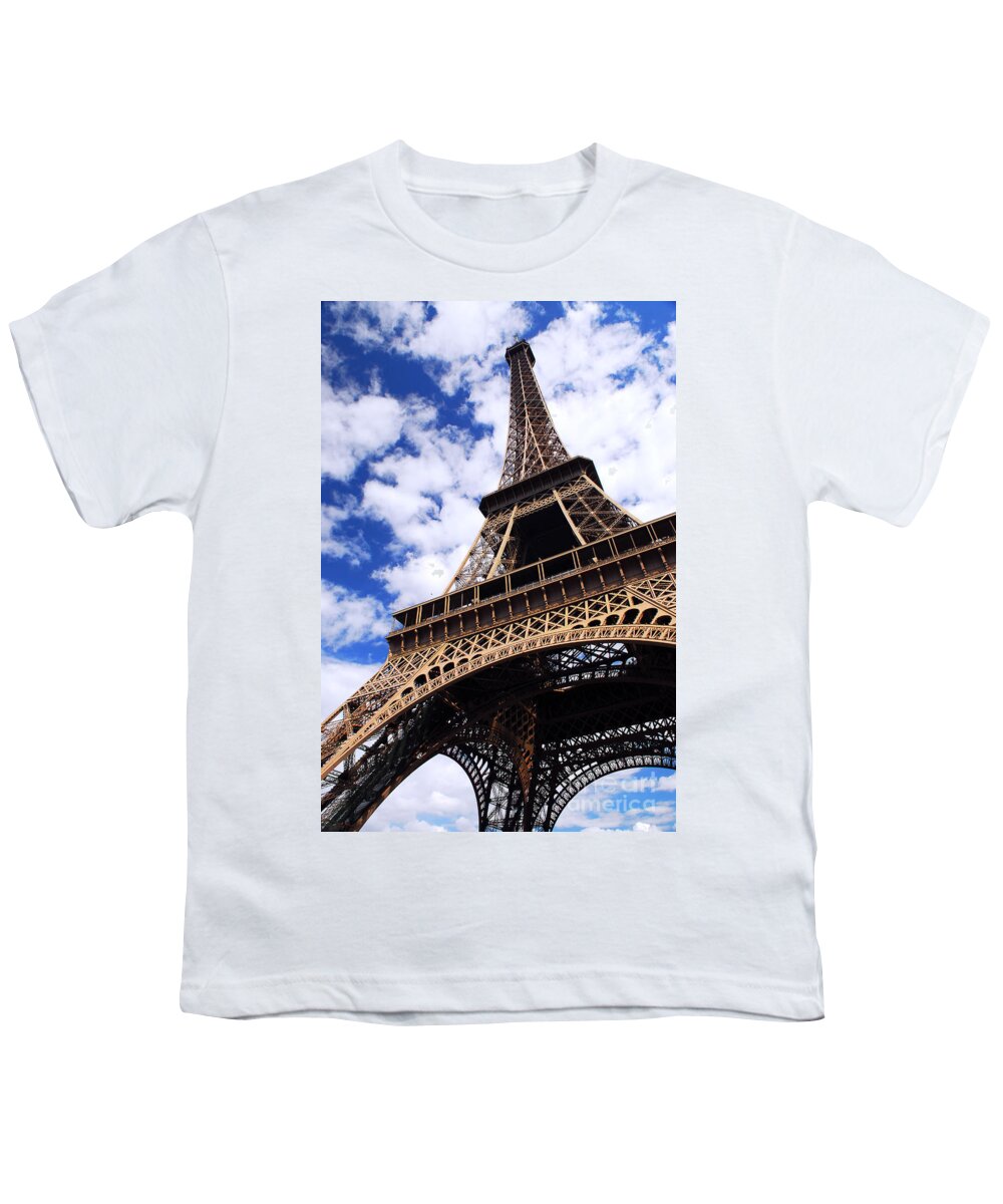 Eiffel Youth T-Shirt featuring the photograph Eiffel tower with blue sky by Elena Elisseeva