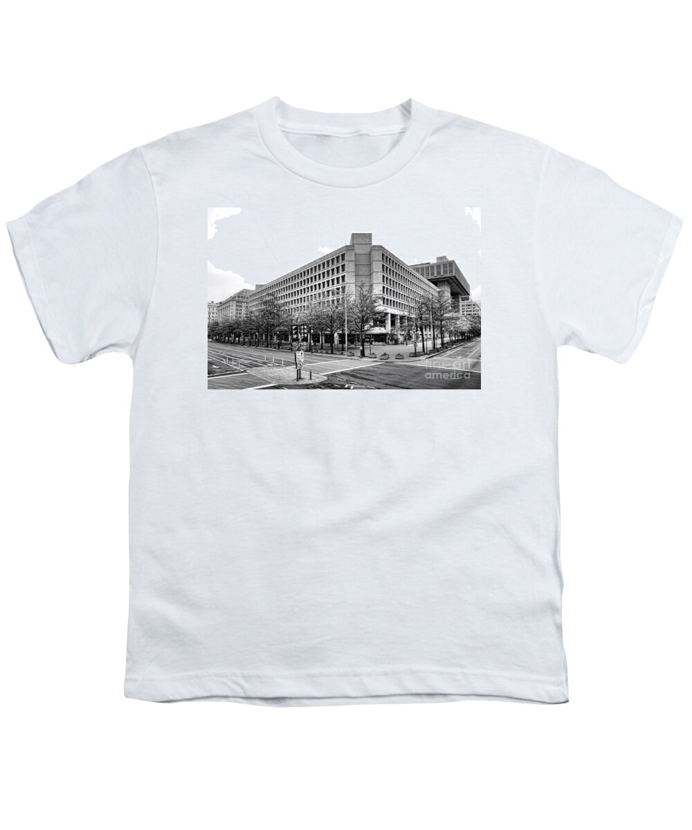 Fbi Youth T-Shirt featuring the photograph FBI Building Front View by Olivier Le Queinec