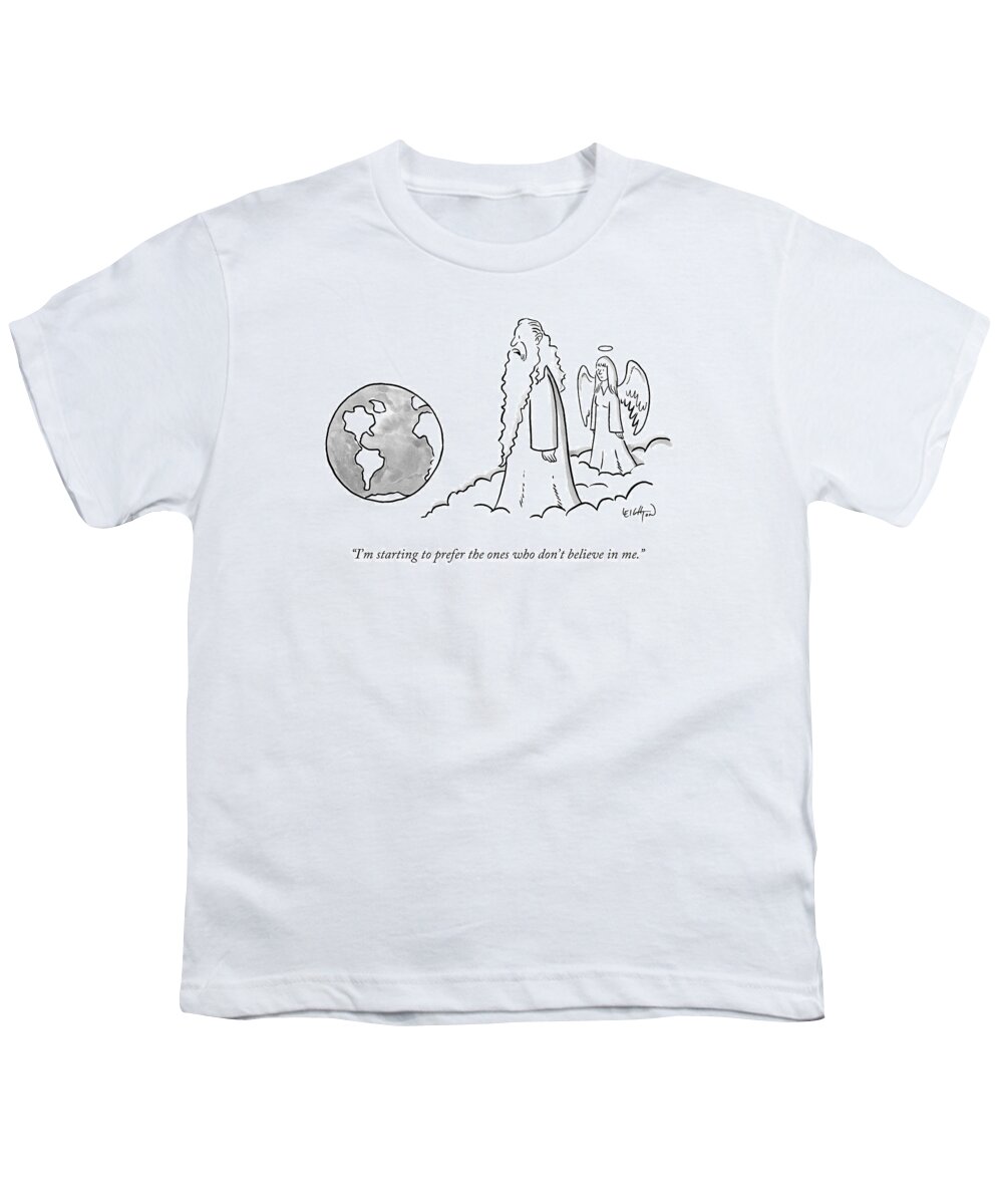 God Youth T-Shirt featuring the drawing God Looks At Earth by Robert Leighton