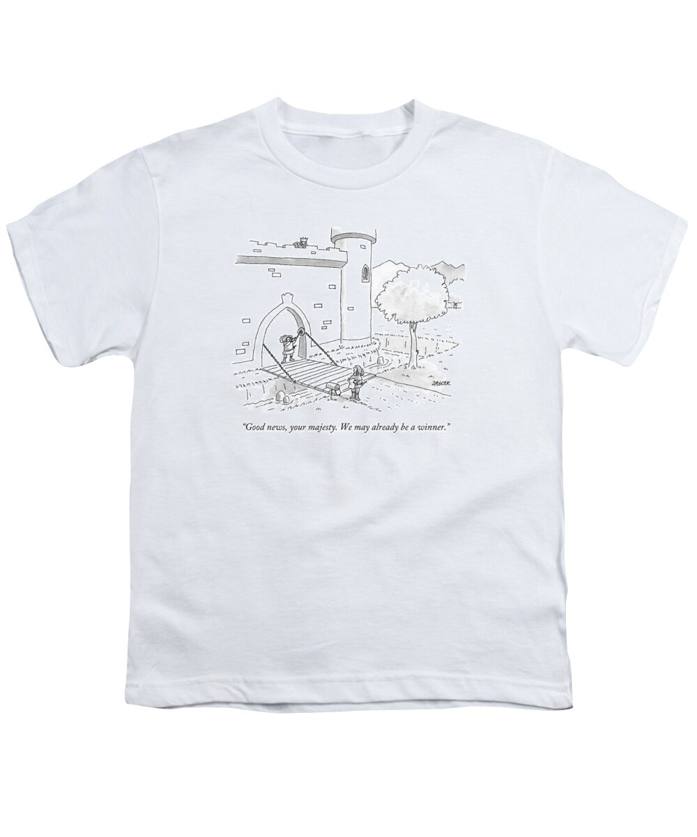 Solicitor Youth T-Shirt featuring the drawing Good News, Your Majesty by Jack Ziegler