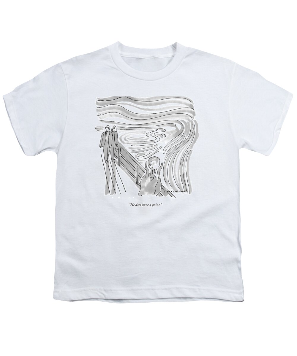 Scream Youth T-Shirt featuring the drawing He Does Have A Point by Michael Crawford
