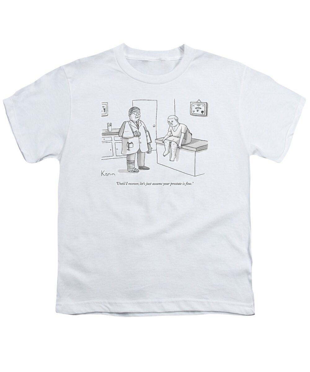 Doctor Youth T-Shirt featuring the drawing Heavily Bandaged Doctor by Zachary Kanin