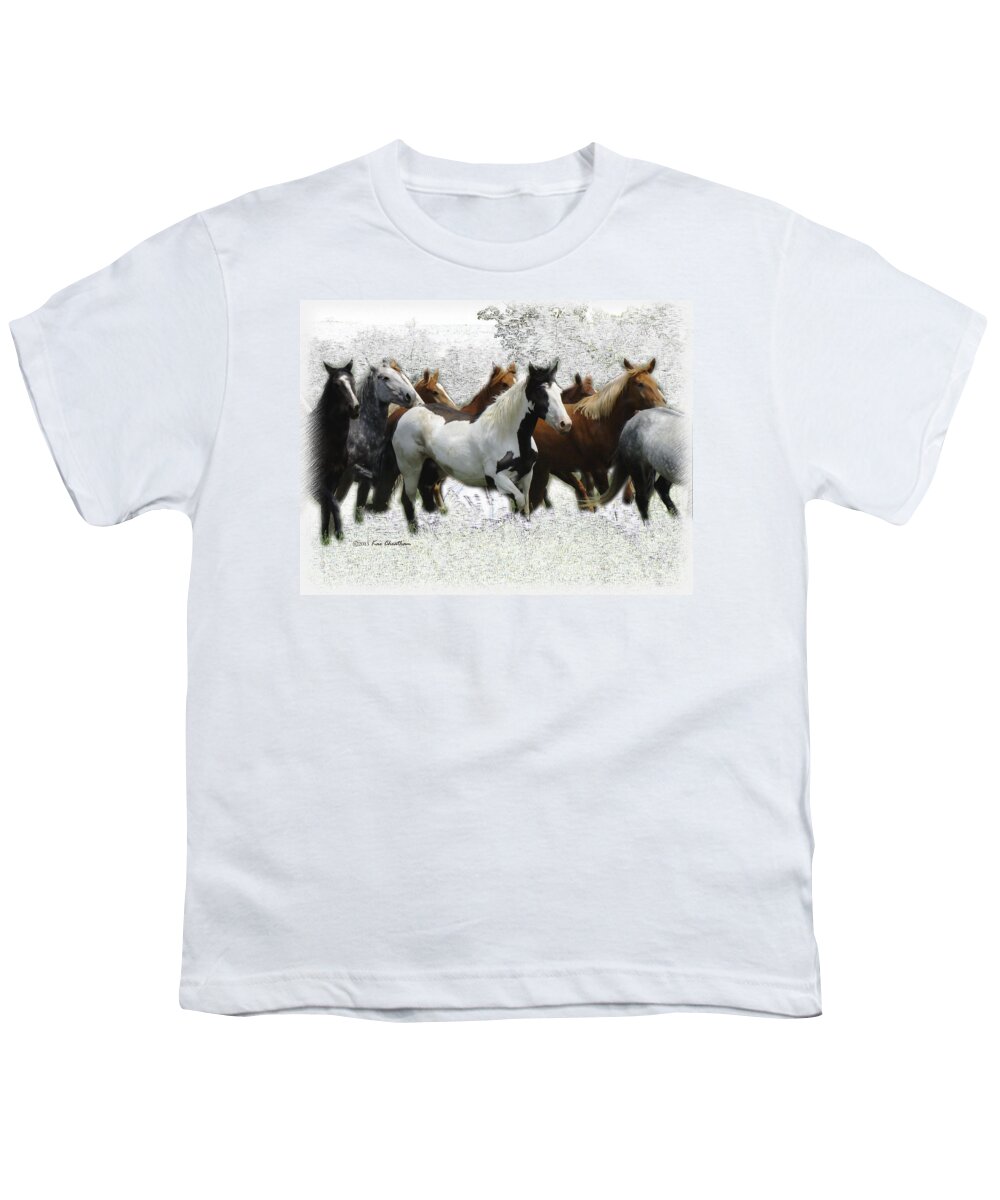 Horses Youth T-Shirt featuring the photograph Horse Herd #3 by Kae Cheatham
