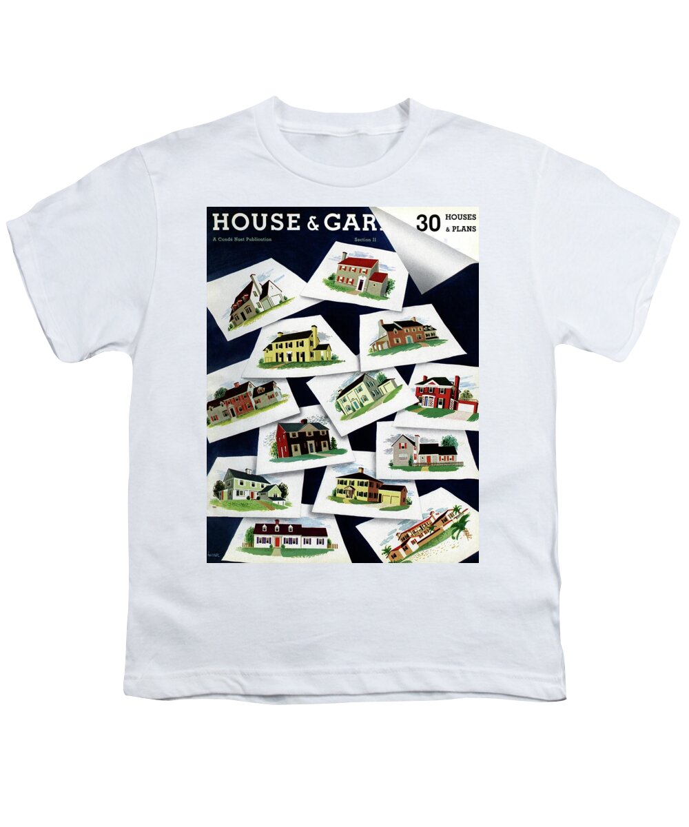 House & Garden Youth T-Shirt featuring the photograph House & Garden Cover Illustration Of Various Homes by Robert Harrer