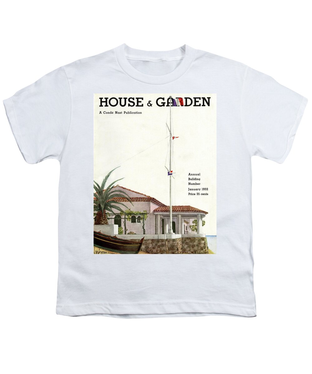 House And Garden Youth T-Shirt featuring the photograph House And Garden Annual Building Number Cover by Georges Lepape