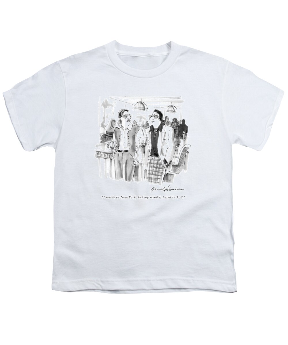 Regional Youth T-Shirt featuring the drawing I Reside In New York by Bernard Schoenbaum