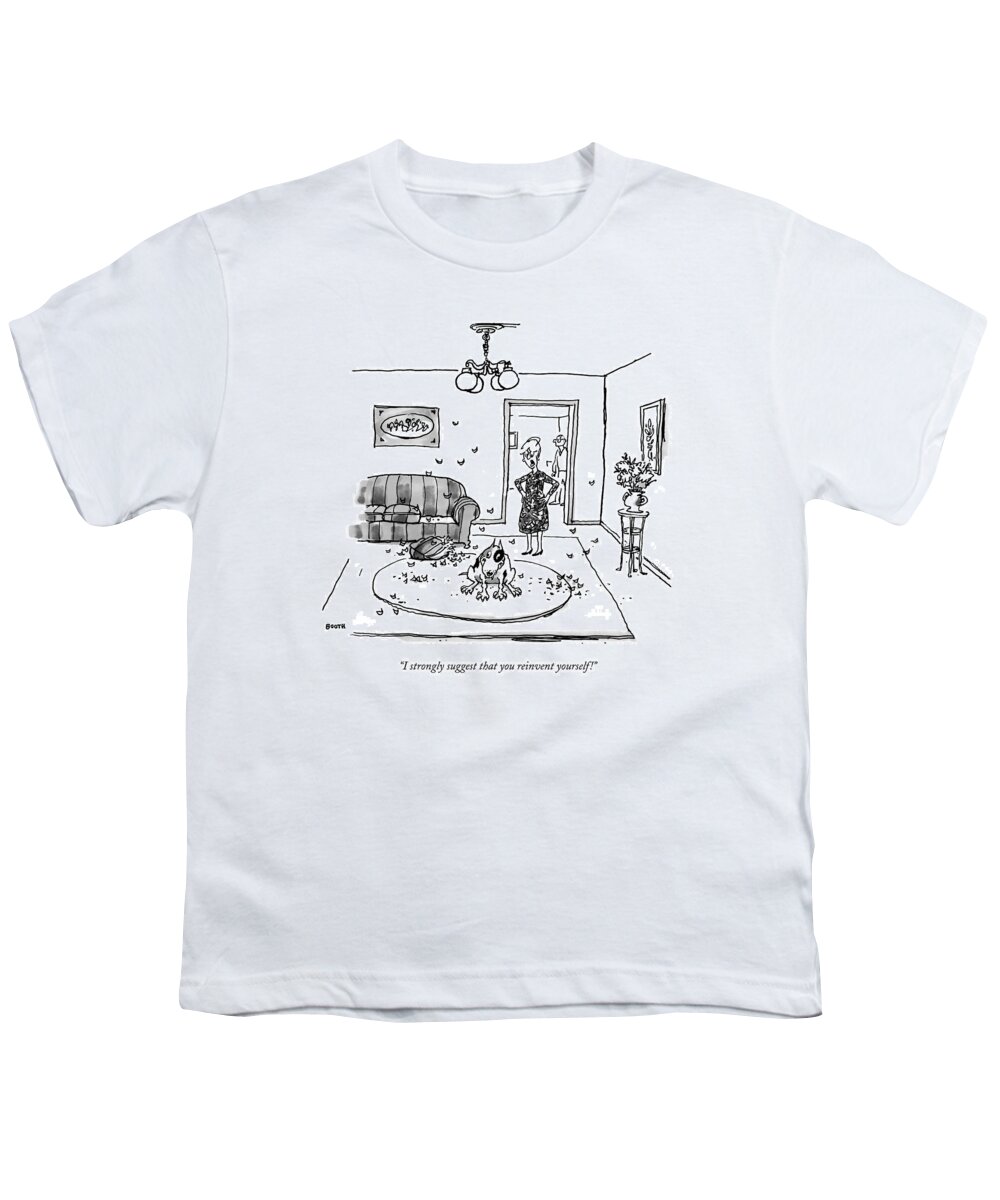 Dogs Youth T-Shirt featuring the drawing I Strongly Suggest That You Reinvent Yourself! by George Booth