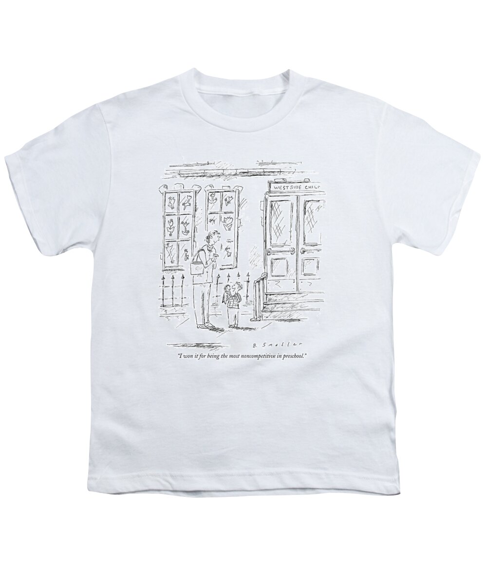Children - General Youth T-Shirt featuring the drawing I Won It For Being The Most Noncompetitive by Barbara Smaller