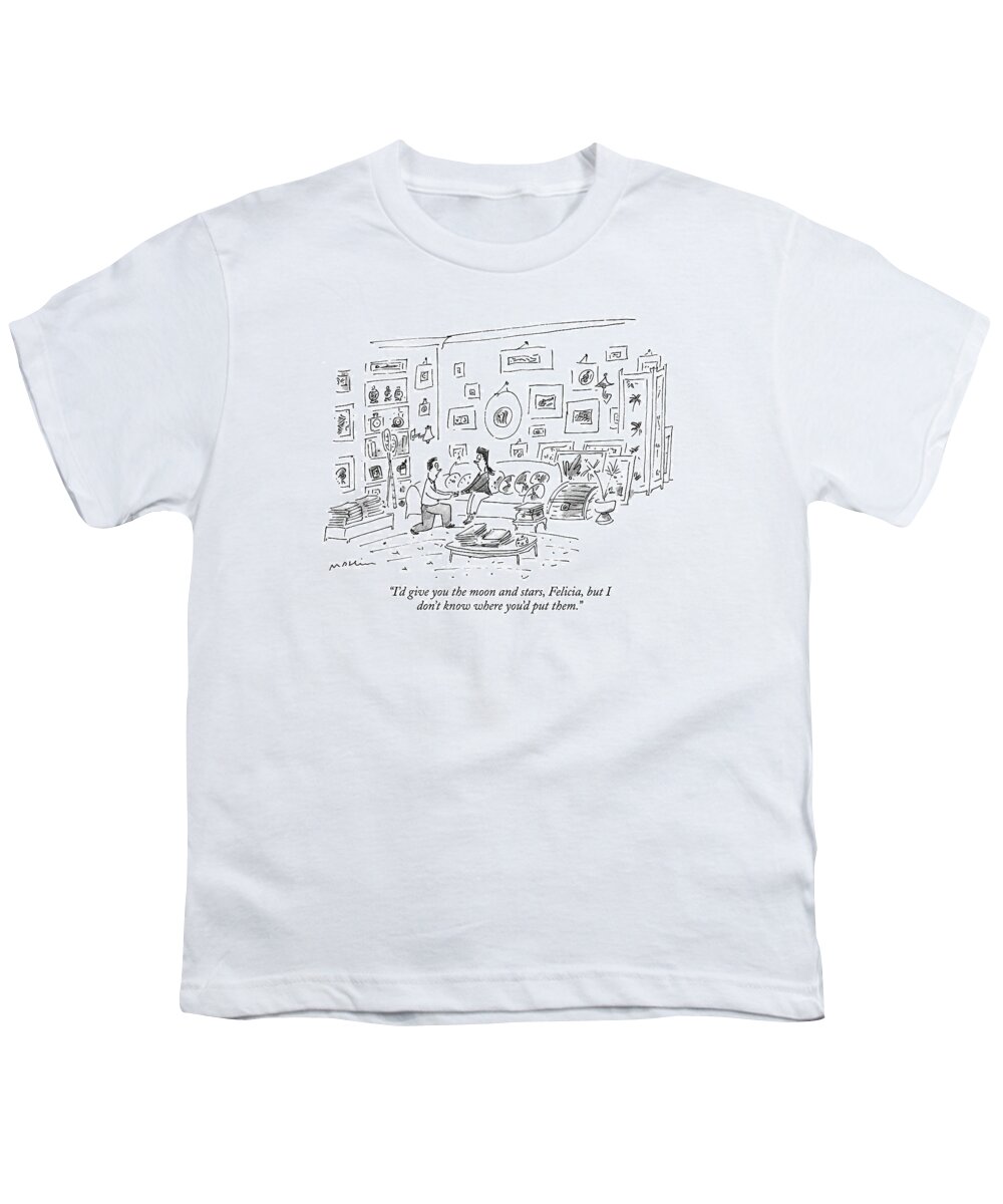 Moon Youth T-Shirt featuring the drawing I'd Give You The Moon And Stars by Michael Maslin
