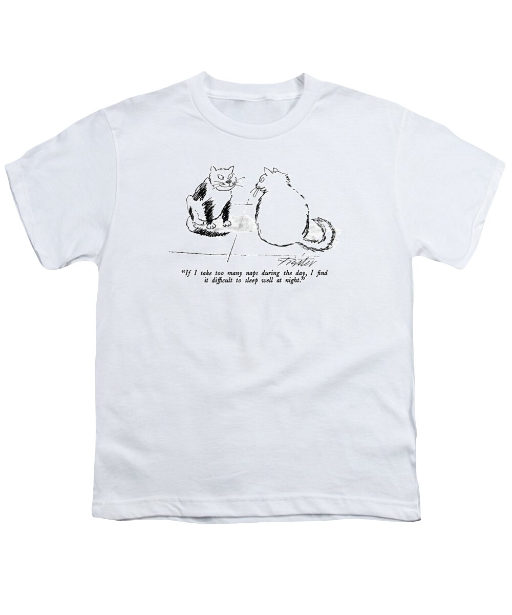 Animals Youth T-Shirt featuring the drawing If I Take Too Many Naps During The Day by Mischa Richter