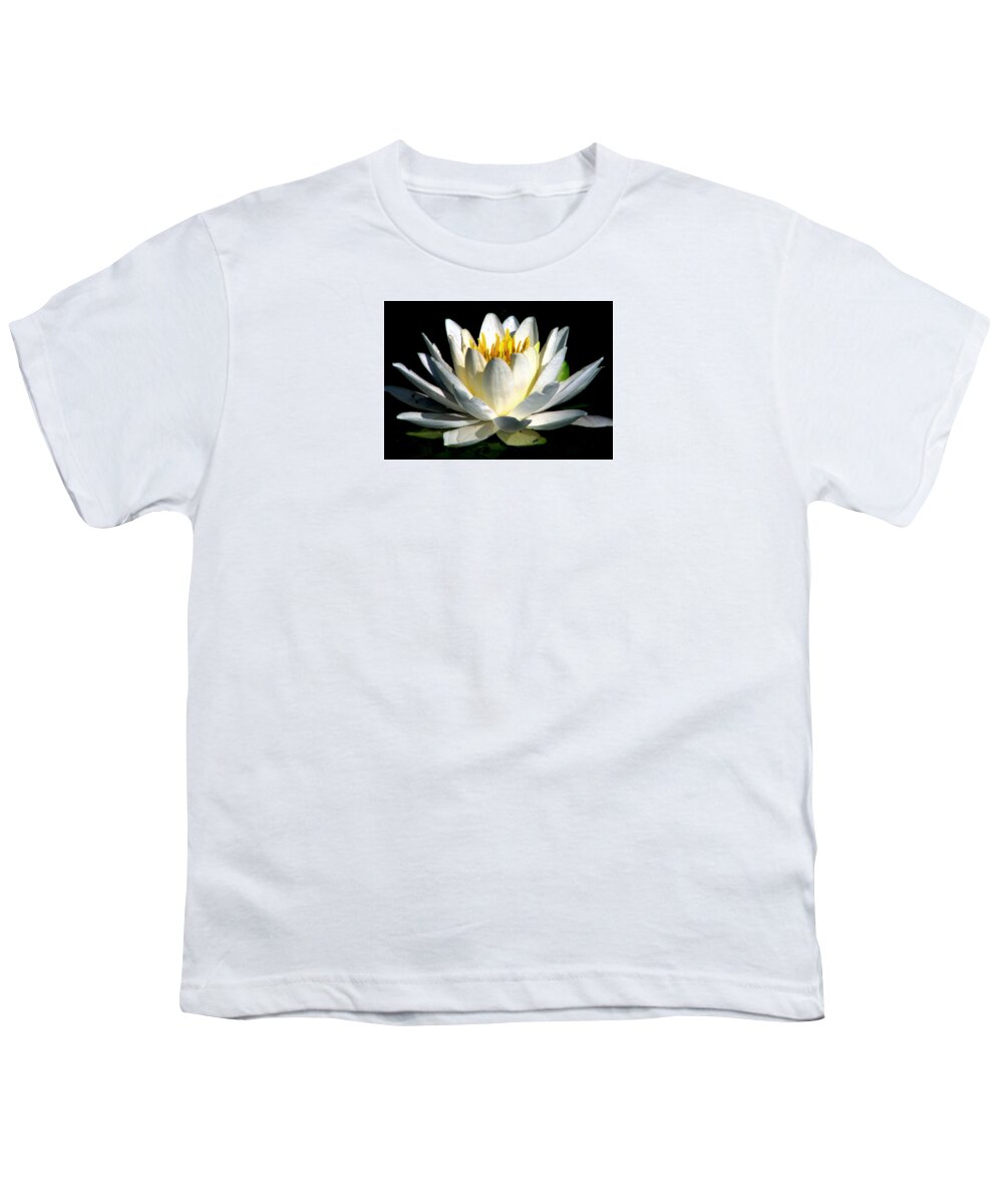 White Waterlilies Youth T-Shirt featuring the photograph In The Still Of The Night by Angela Davies
