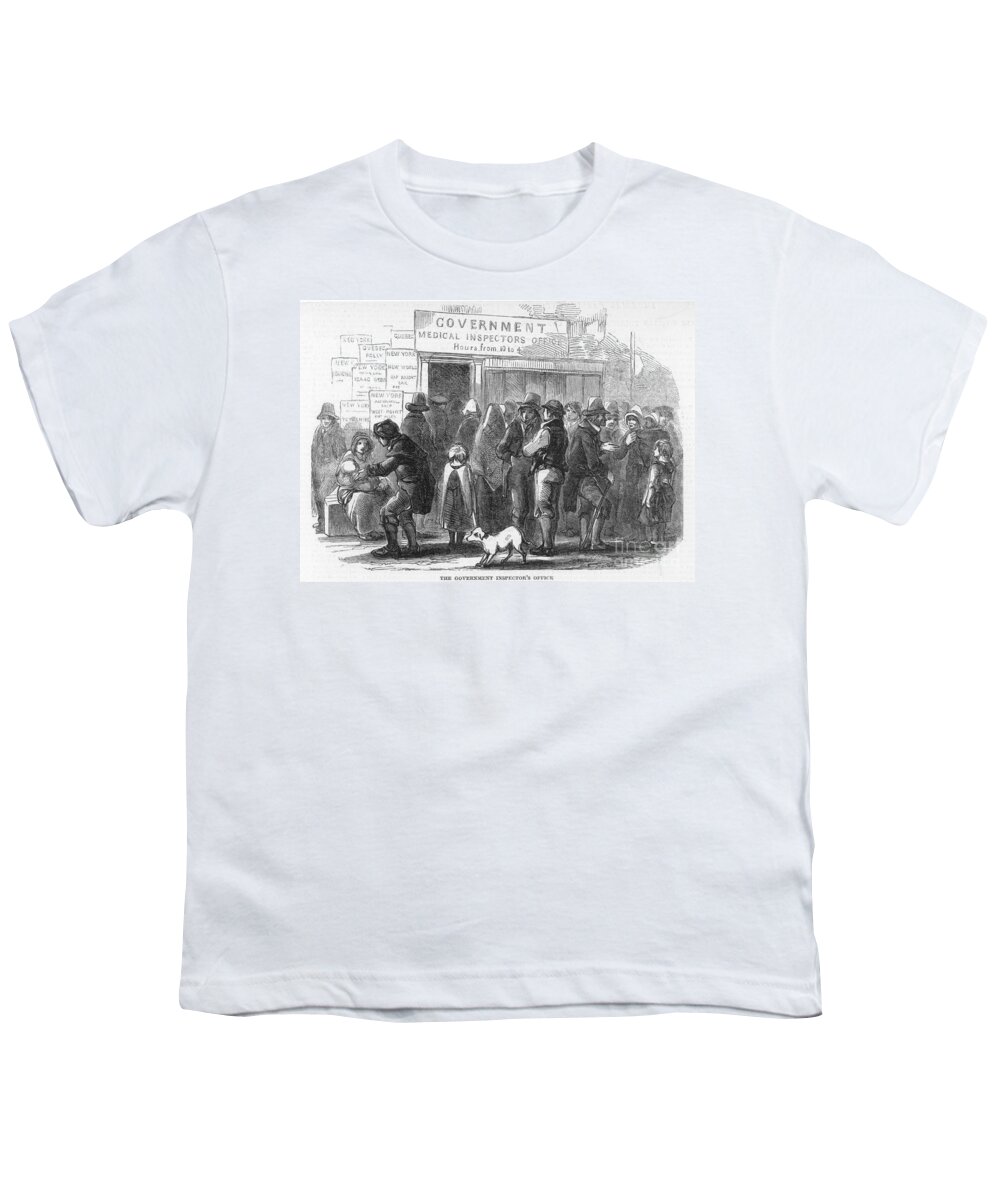 1850 Youth T-Shirt featuring the photograph Irish Immigration by Granger