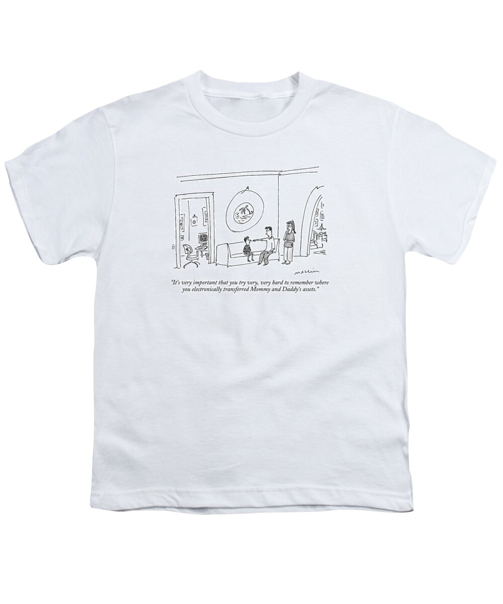 Children - General Youth T-Shirt featuring the drawing It's Very Important That You Try by Michael Maslin