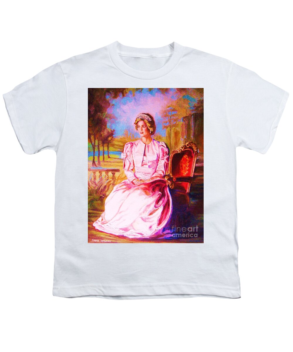 Princess Diana Youth T-Shirt featuring the painting Lady Diana Our Princess by Carole Spandau