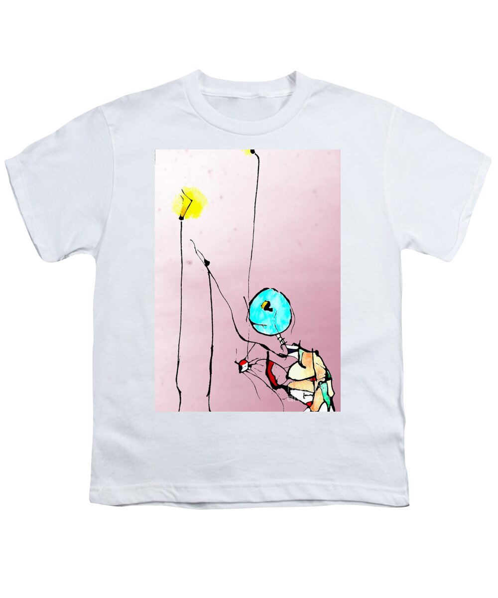 Ink Youth T-Shirt featuring the mixed media Lamplight by Jeff Barrett