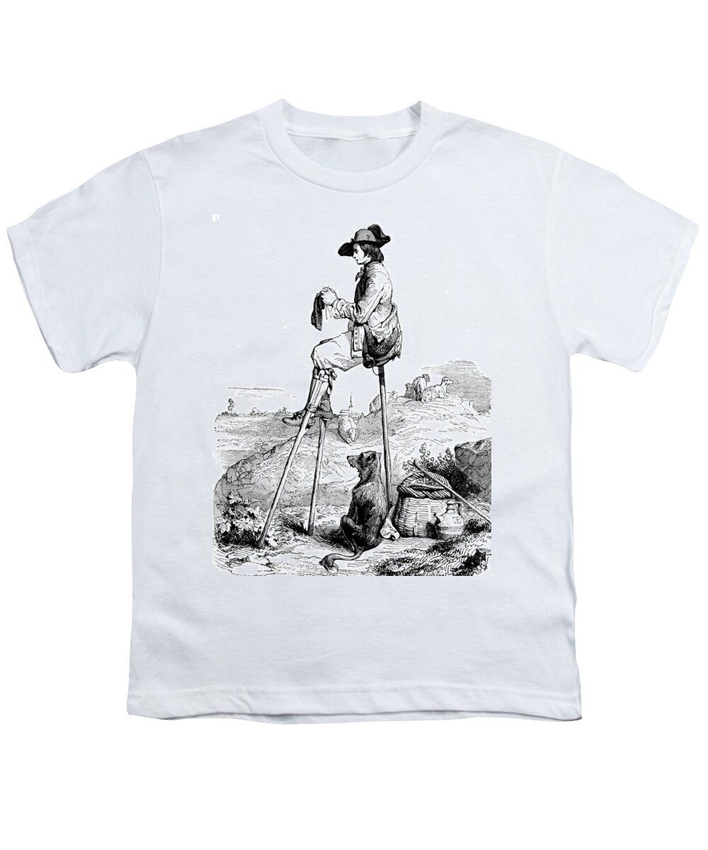 Education Youth T-Shirt featuring the photograph Landes Shepherd, Childrens Fairy by British Library