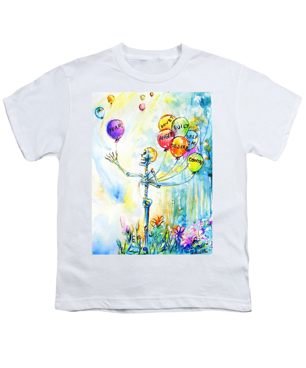 Letting Go Youth T-Shirt featuring the painting Letting Go by Heather Calderon