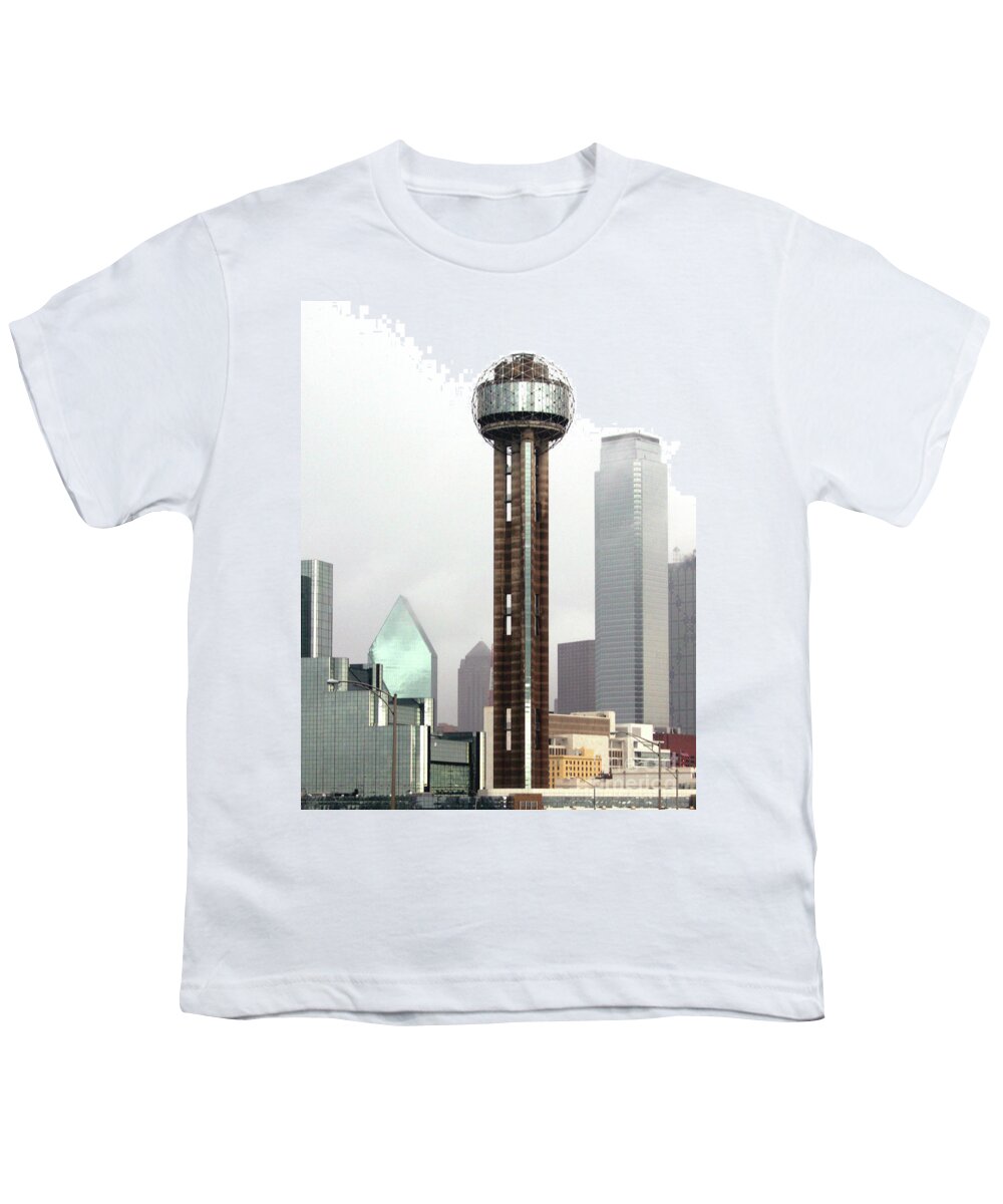 Landmark Youth T-Shirt featuring the photograph Lifting Fog On Dallas Texas by Robert Frederick