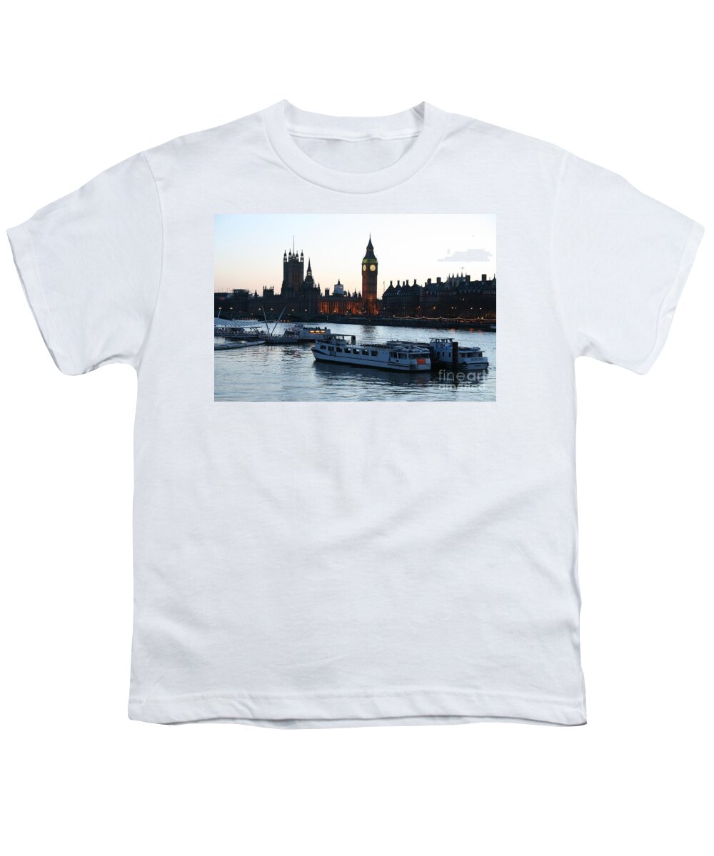 London Youth T-Shirt featuring the photograph Lighting Up Time on the Thames by Jeremy Hayden