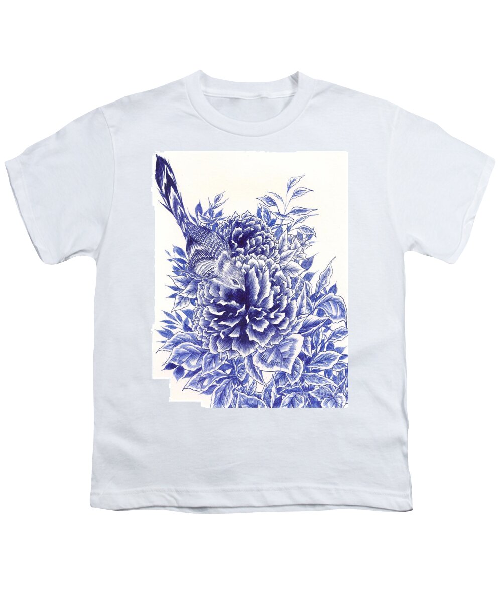 Bird Youth T-Shirt featuring the drawing Little Curiosity by Alice Chen