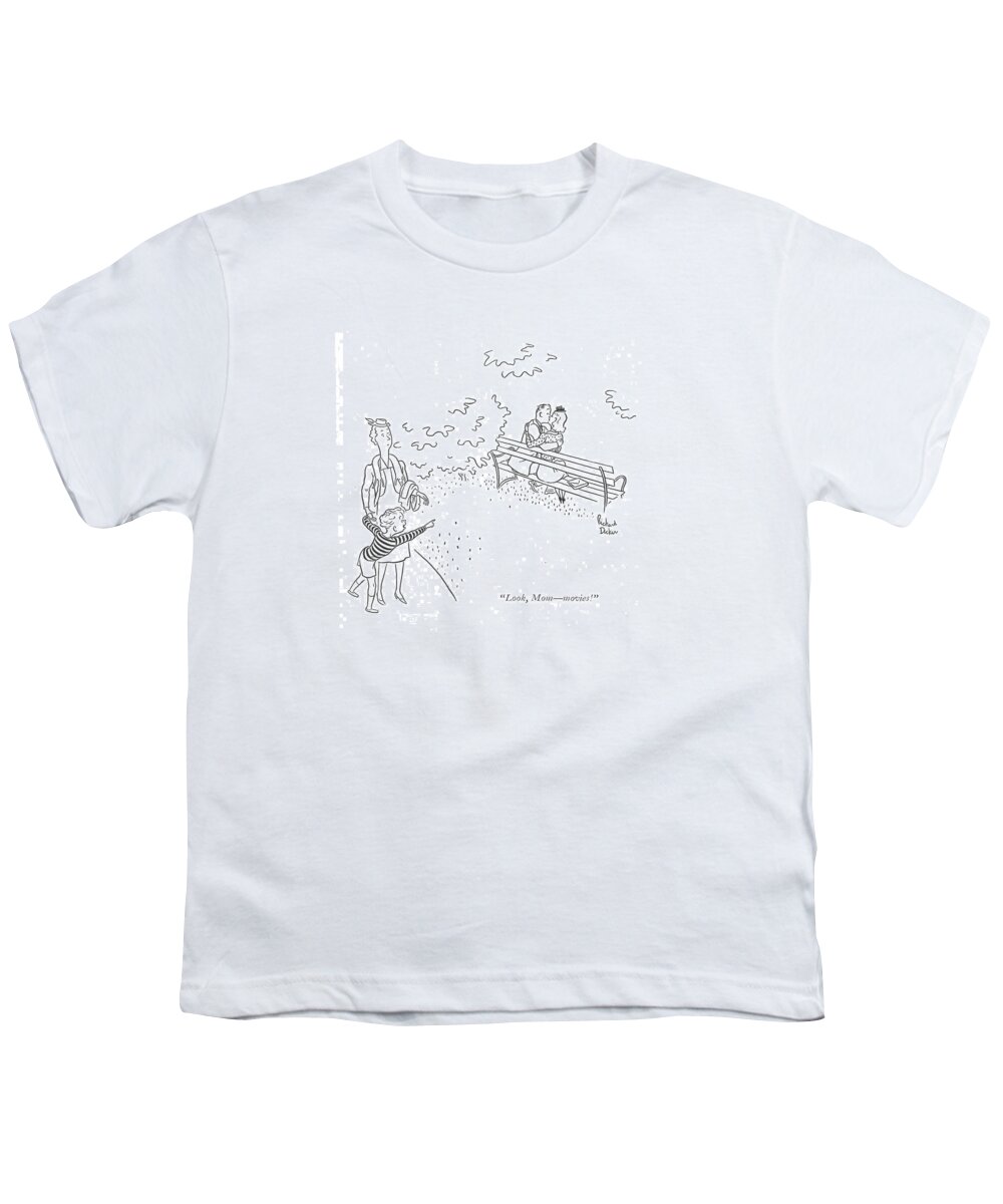 110416 Rde Richard Decker Youth T-Shirt featuring the drawing Look, Mom by Richard Decker