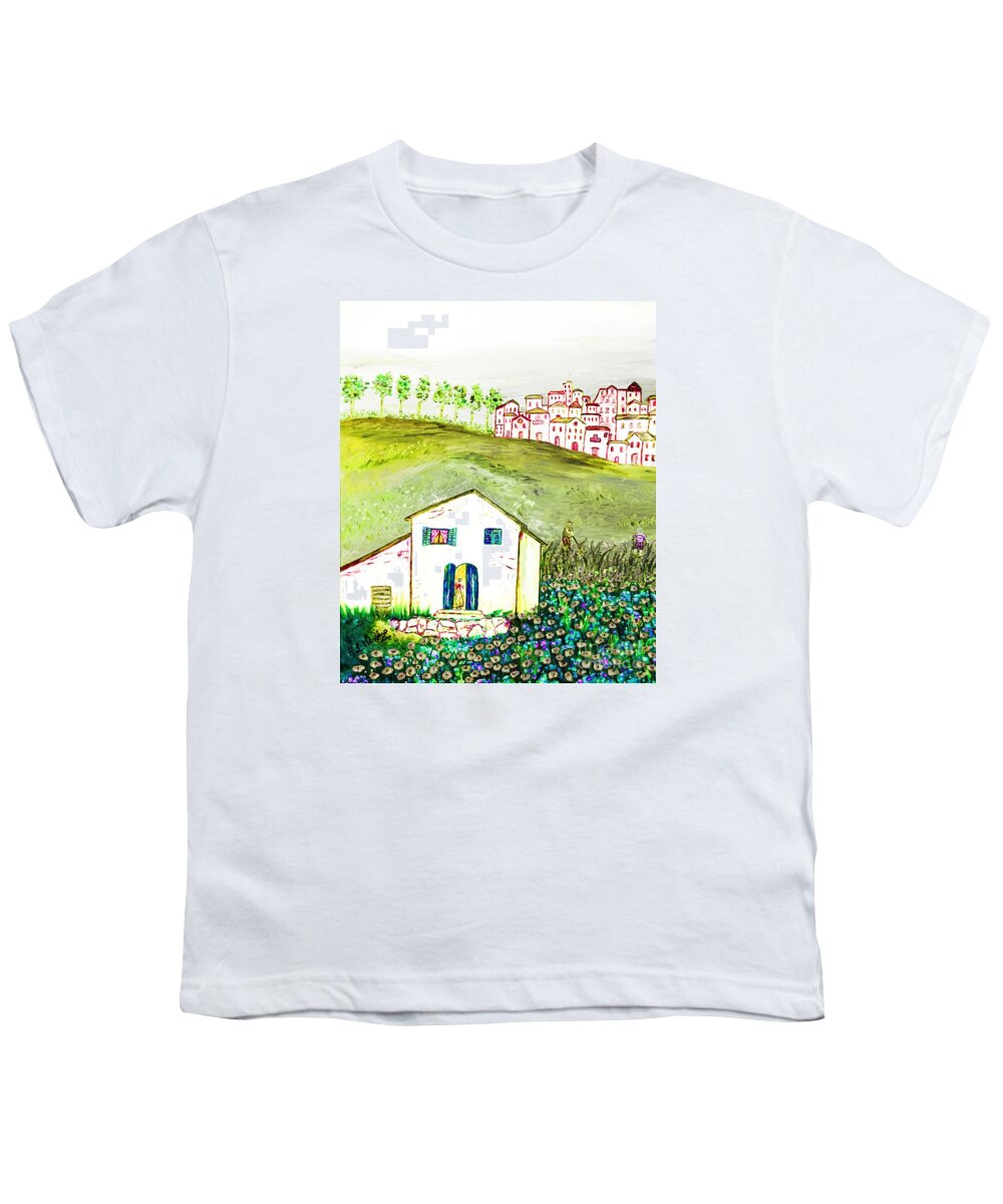 Mixed Media Youth T-Shirt featuring the painting L'ultima fatica by Loredana Messina