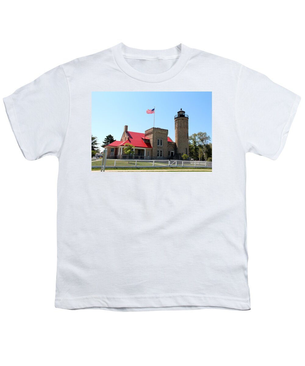 Light Youth T-Shirt featuring the photograph Mackinac Point Lighthouse 2 by George Jones