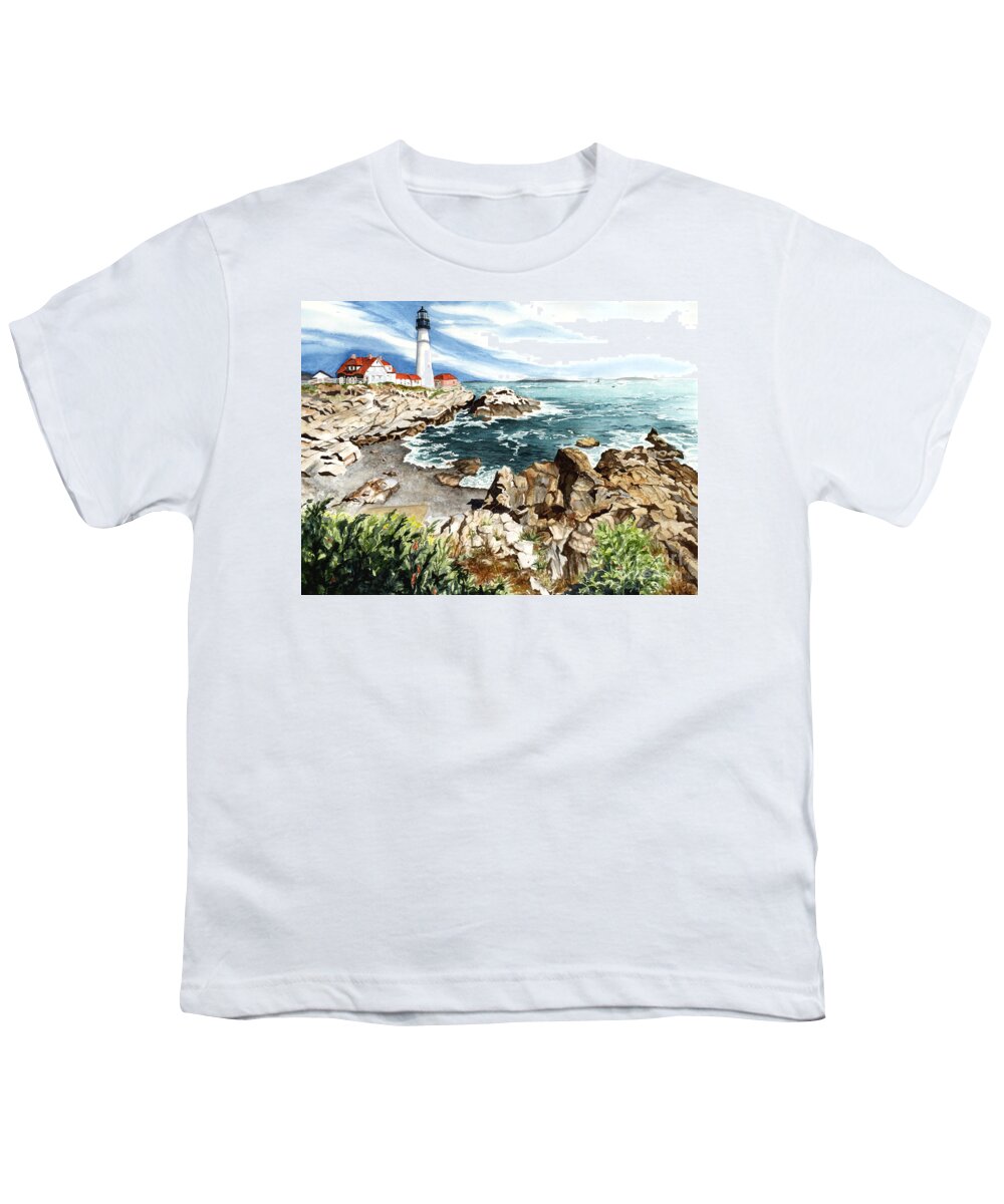 Water Color Paintings Youth T-Shirt featuring the painting Maine Attraction by Barbara Jewell