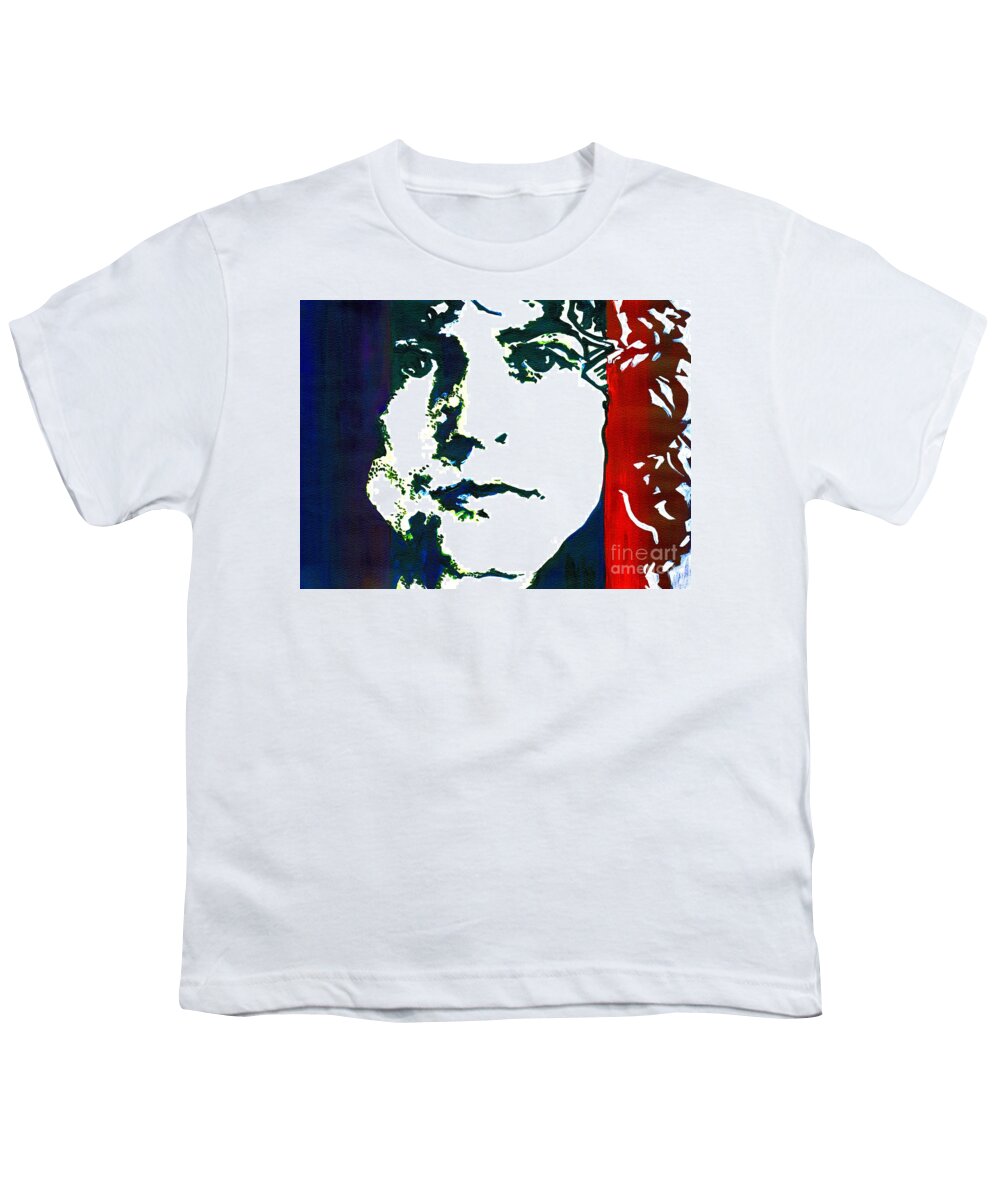 Contemporary Youth T-Shirt featuring the painting Marc Bolan by Tanya Filichkin