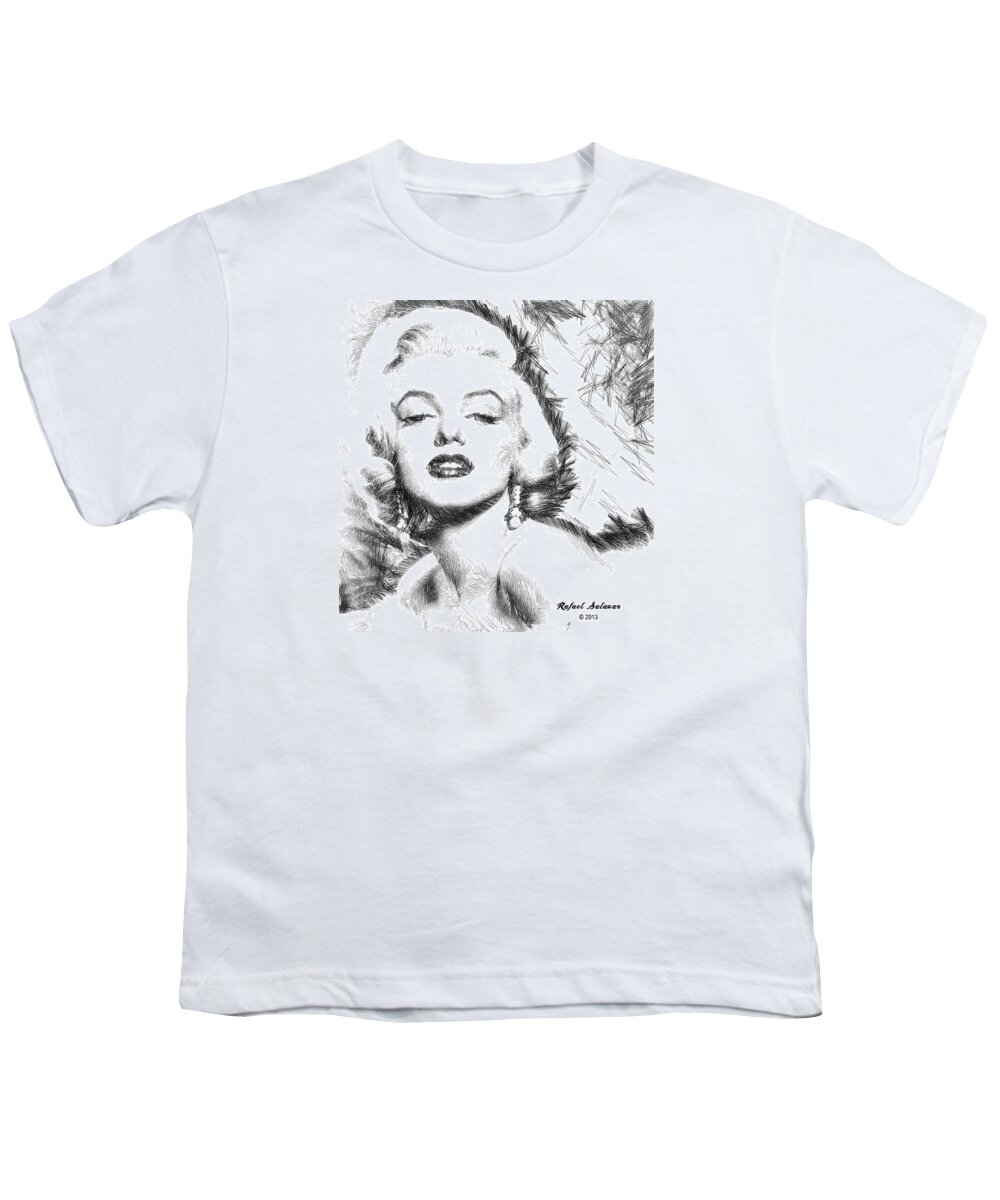 Marilyn Monroe Youth T-Shirt featuring the digital art Marilyn Monroe - The One and Only by Rafael Salazar