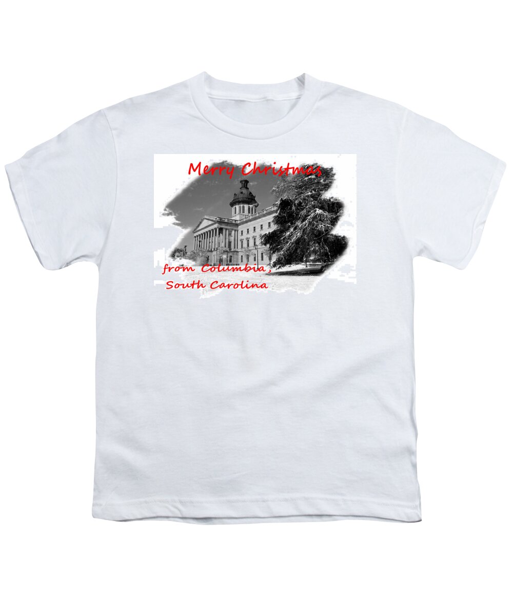 Merry Christmas Youth T-Shirt featuring the photograph Christmas Greeting Card from Columbia SC by Joseph C Hinson
