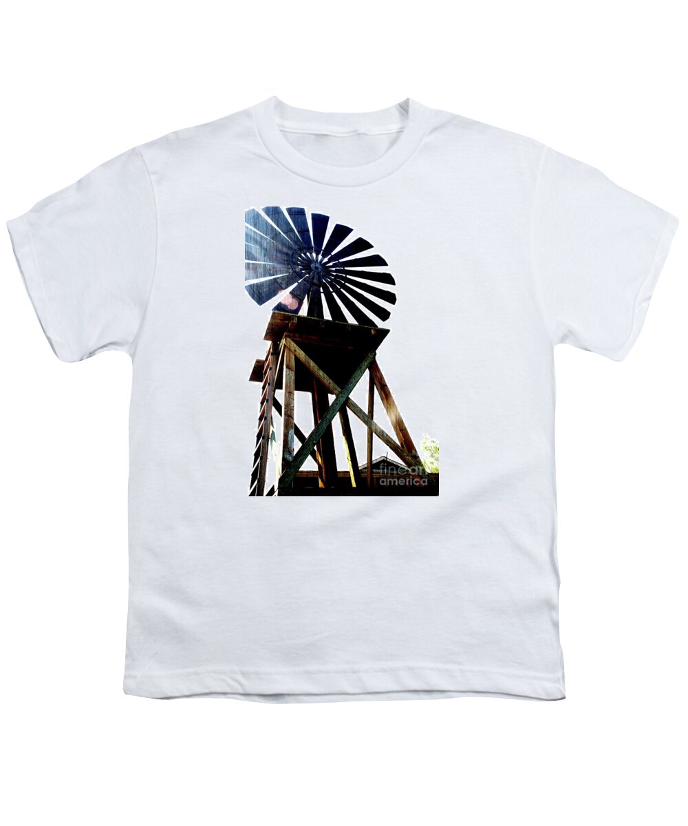Windmill Youth T-Shirt featuring the photograph Midday by Linda Shafer